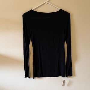 intimissimi Black Long-Sleeve Boat Neck Top